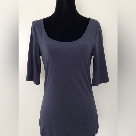 MaxMara Navy Blue Scoop Neck T-Shirt - US Small - New without Tag - Picture 1 of 6